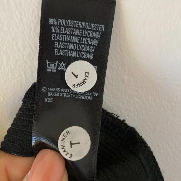 BNWT Vintage St Michael Marks and Spencer Black Velvet Pencil Skirt Size 16 - Picture 9 of 10